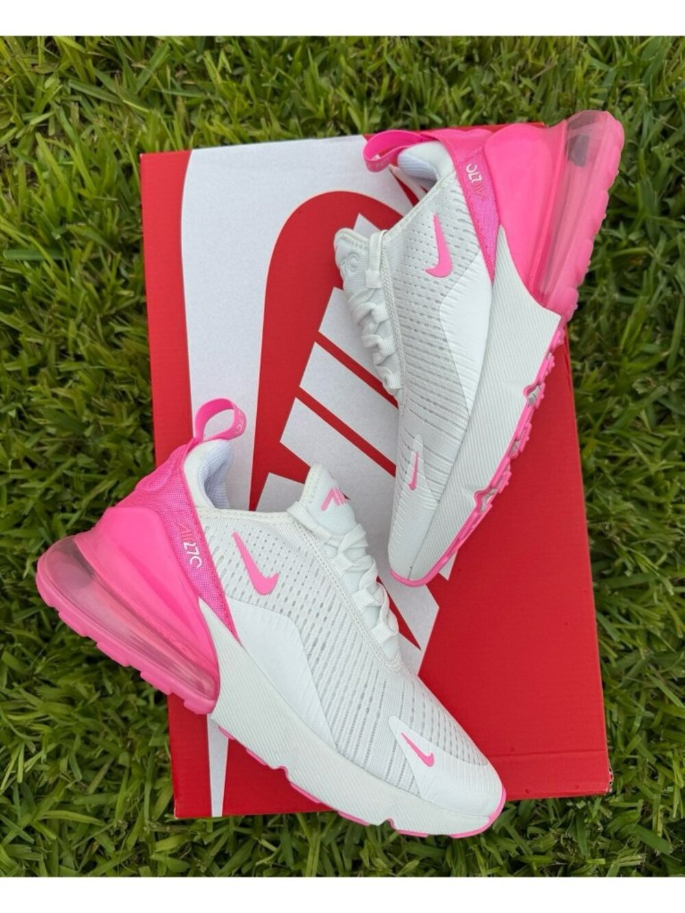 6 WOMEN'S NIKE AIR MAX 270 WHITE PINK / RUNNING SNEAKERS HJ3222-104